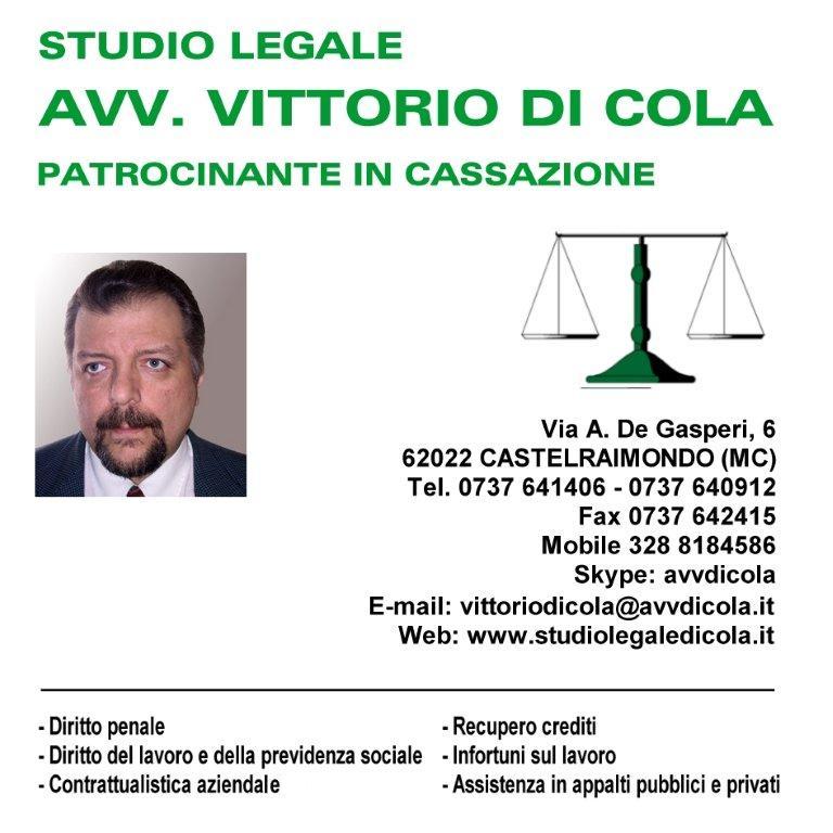 Pubblicità Studio Legale Avv. Vittorio Di Cola